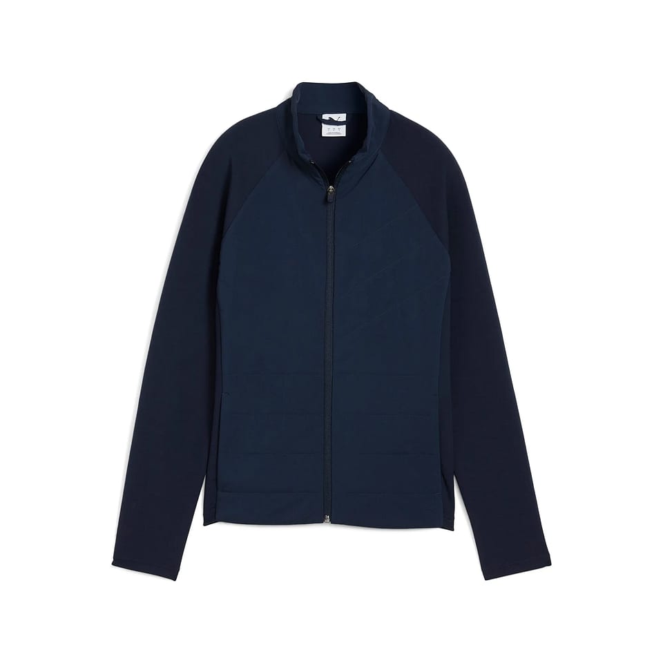 Puma W Fleece Hybrid Jacket Navy, mynd 1 af 2