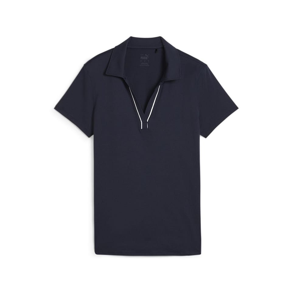 Puma W Cloudspun Piped SS Polo Navy, mynd 1 af 5