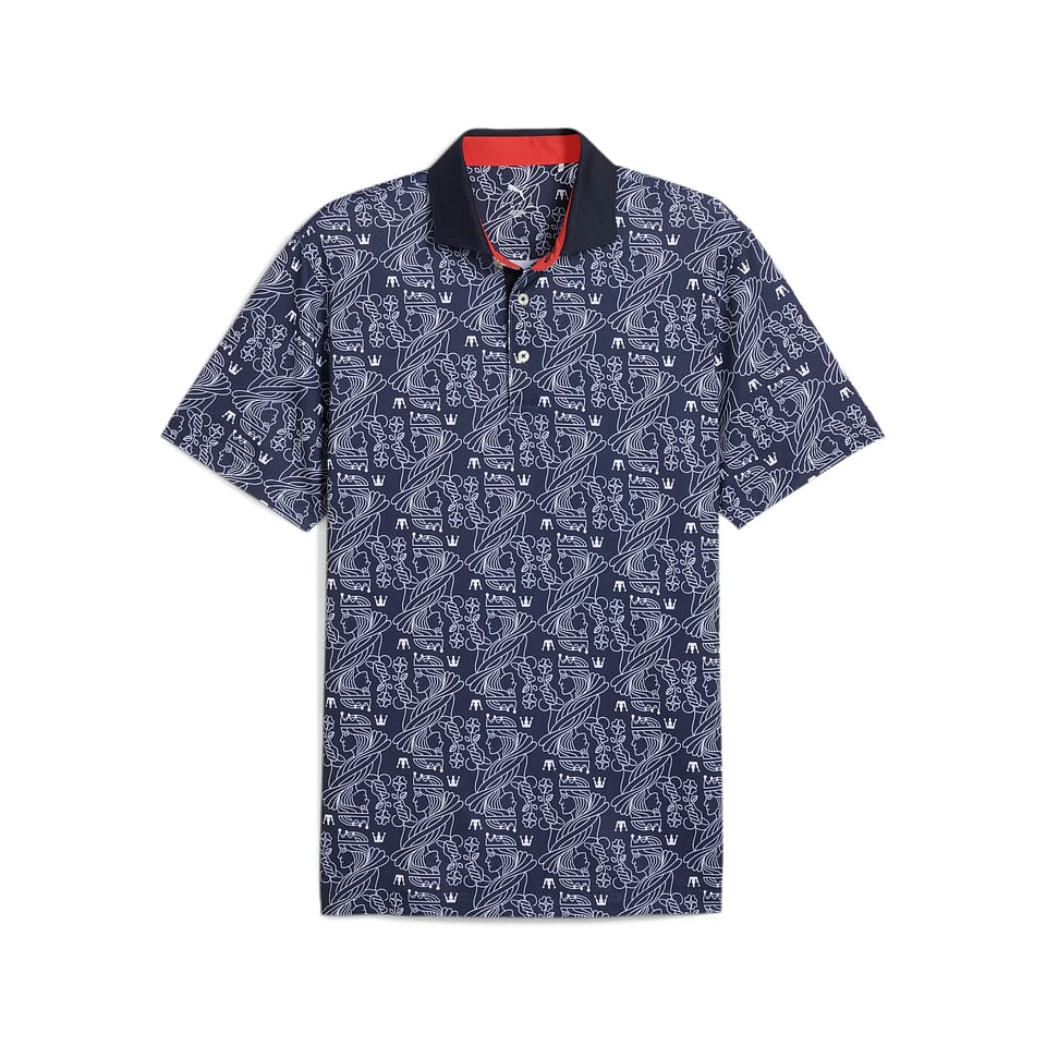 Puma Pique Royal Polo Navy/White, mynd 1 af 2