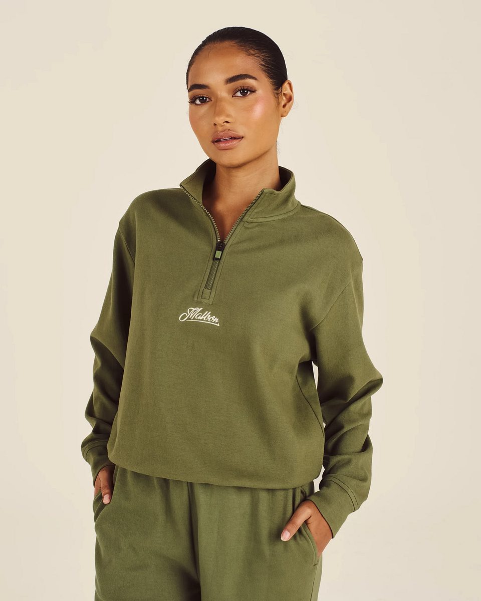 Malbon W Cleo Sweatshirt Olivine, mynd 1 af 5