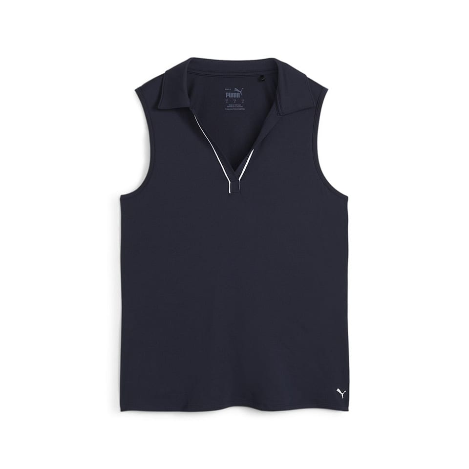 Puma W Cloudspun Piped SL Polo Navy, mynd 1 af 2