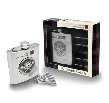 Colin Montgomerie Golfers Hip Flask Set, mynd 1 af 2