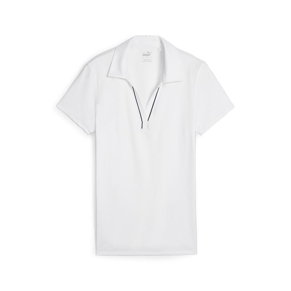 Puma W Cloudspun Piped SS Polo White, mynd 1 af 5