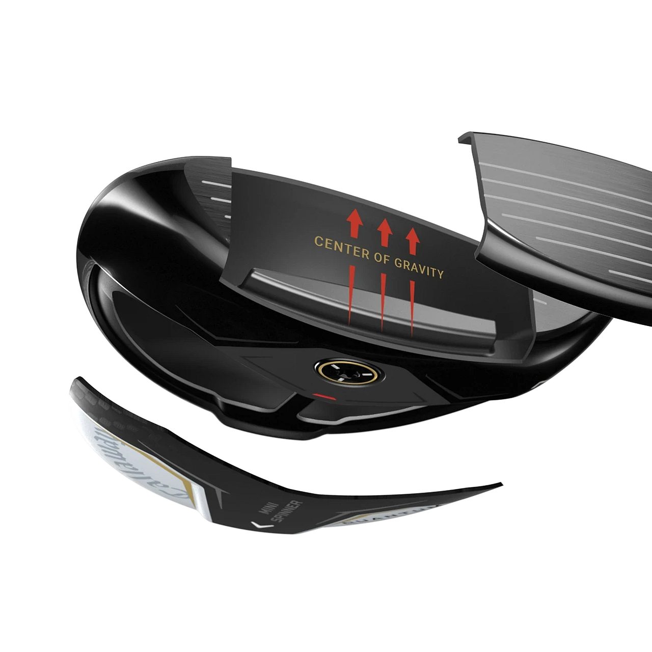 Callaway Quantum Mini Spinner tekið í sundur, með kolefnissólann og hærri þyngdarpunkt