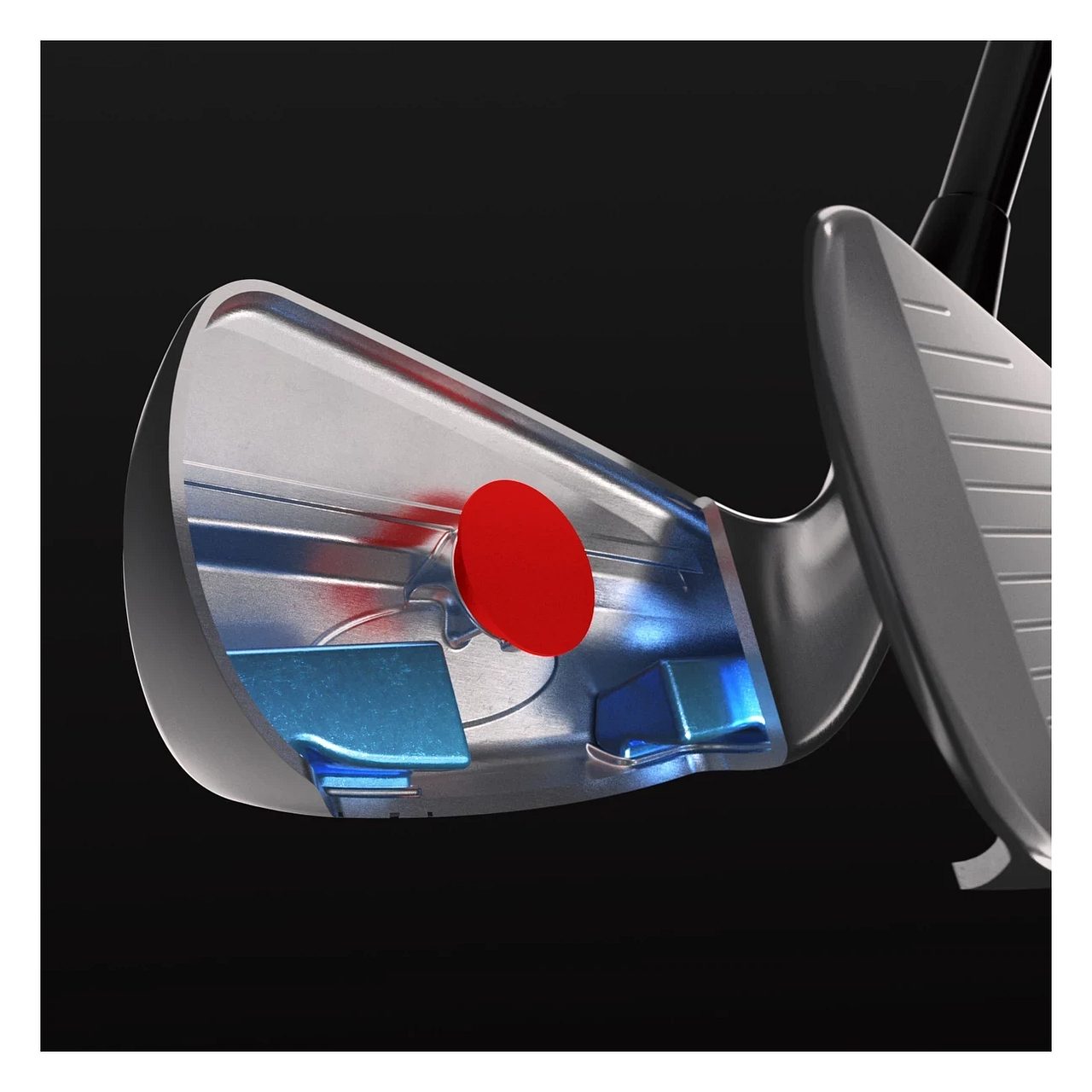 Gegnsæ mynd af haus Titleist T250 utility, tungsten lóðin sýnd