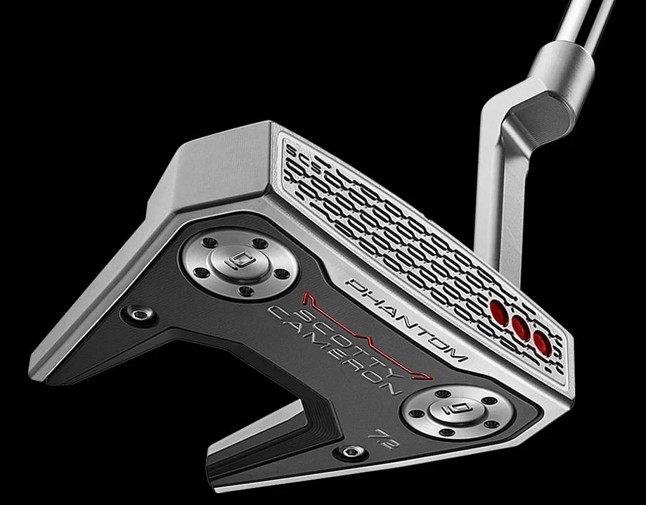 Scotty Cameron Phantom 7.2 pútter séður neðan frá, sóli og höggflötur