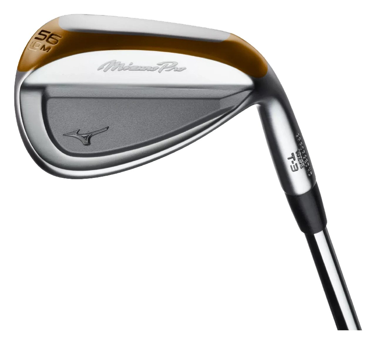 Mizuno Pro T-3 með M sólann, slípaða svæðið sýnt í koparlit