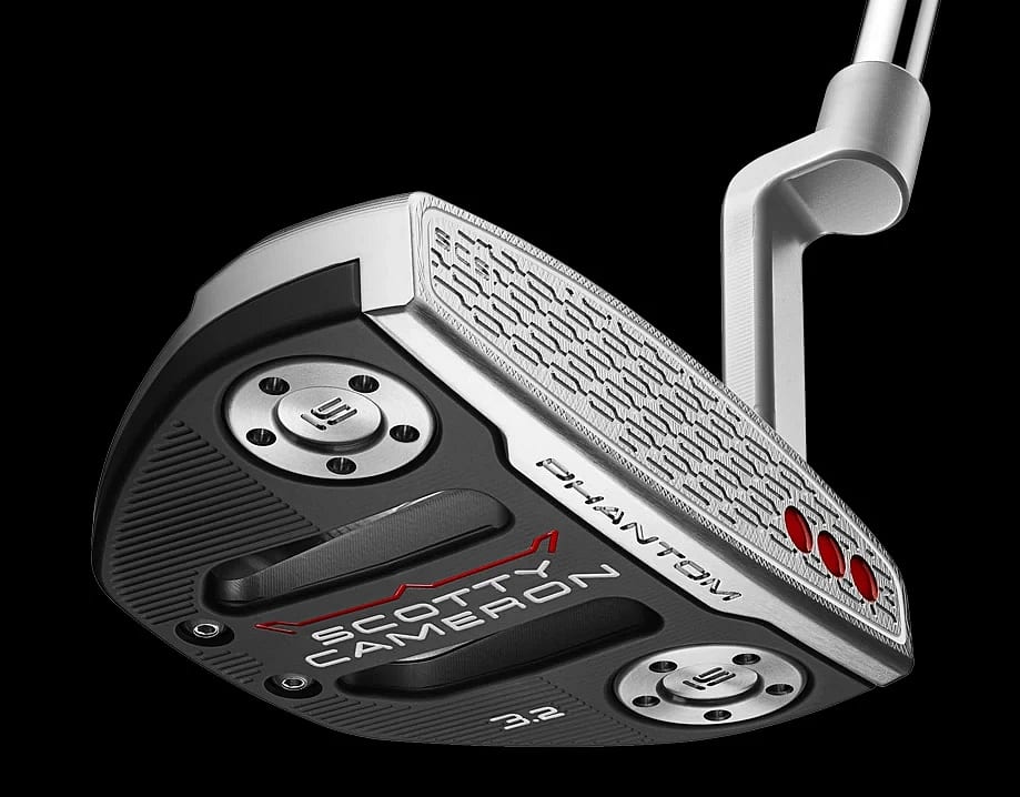 Scotty Cameron Phantom 3.2 pútter séður neðan frá, sóli og höggflötur