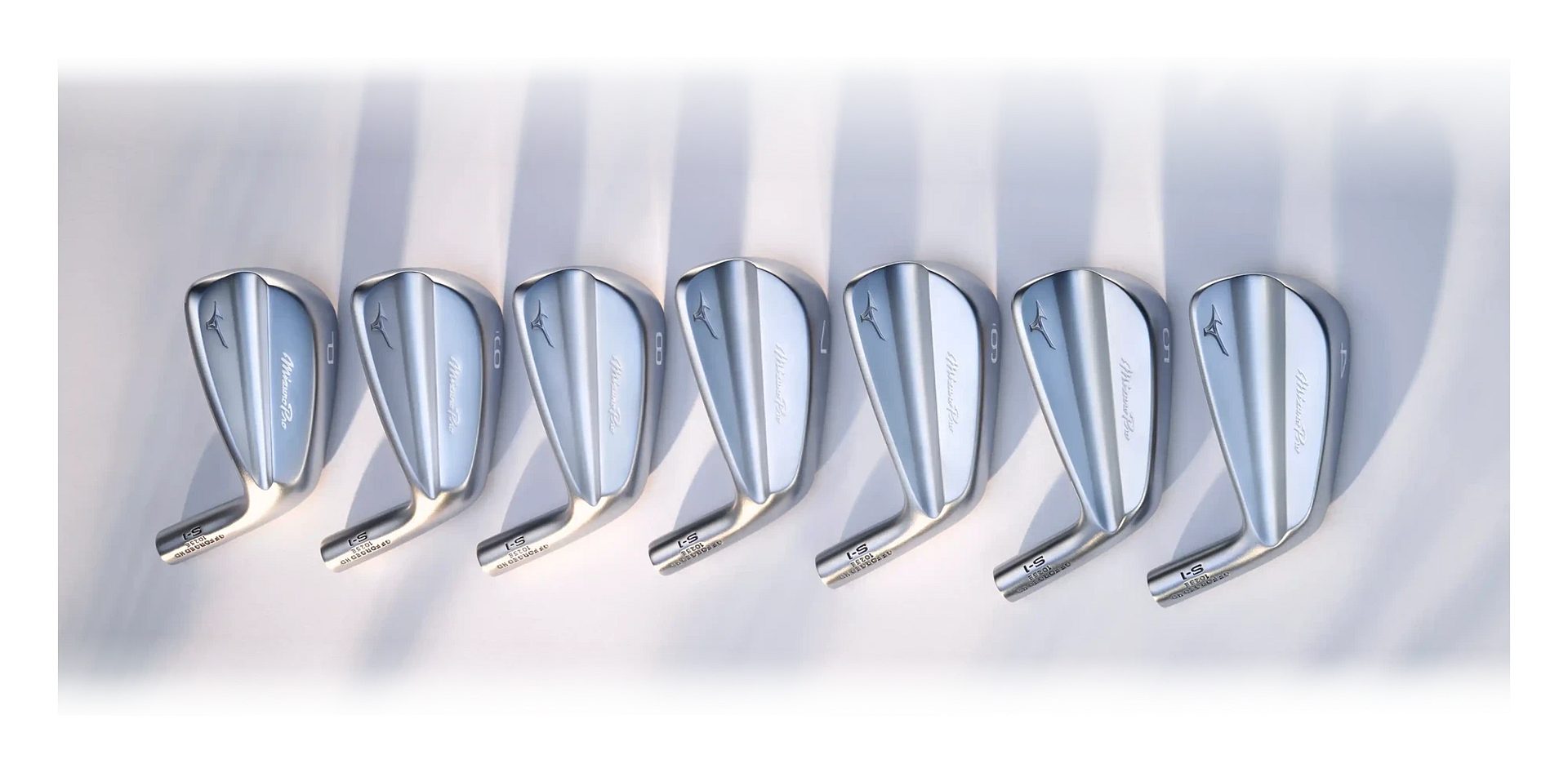 Mizuno Pro S-1 járnasett í Soft White Satin áferð