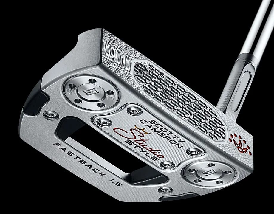 Scotty Cameron Studio Style Fastback 1.5 pútter séður neðan frá, sóli og höggflötur
