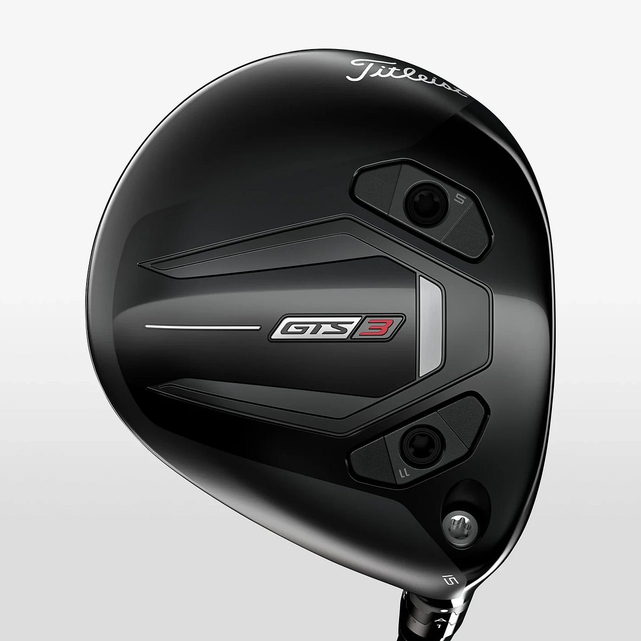 Sóli Titleist GTS3 brautartrés með lóðunum tveimur, við hæl og tá