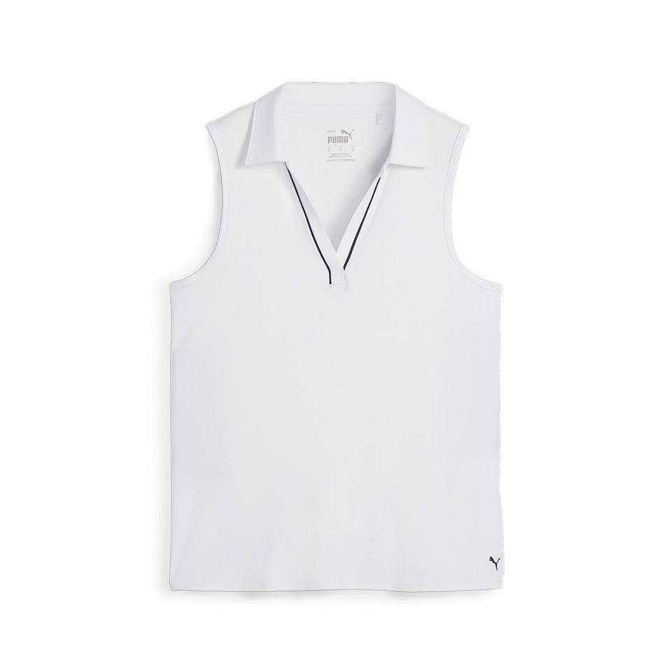 Puma W Cloudspun Piped SL Polo White, mynd 1 af 5