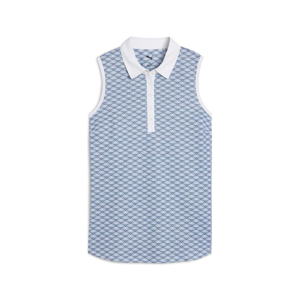 Puma W Cloudspun Scallop SL Polo White, mynd 1 af 2