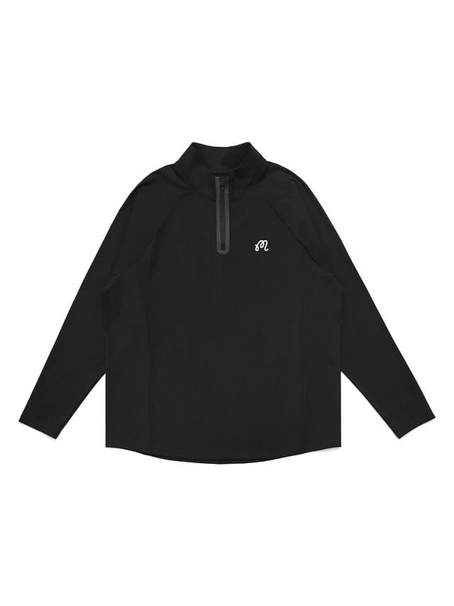 Malbon Perf Raglan 1/4zip Black, mynd 1 af 6